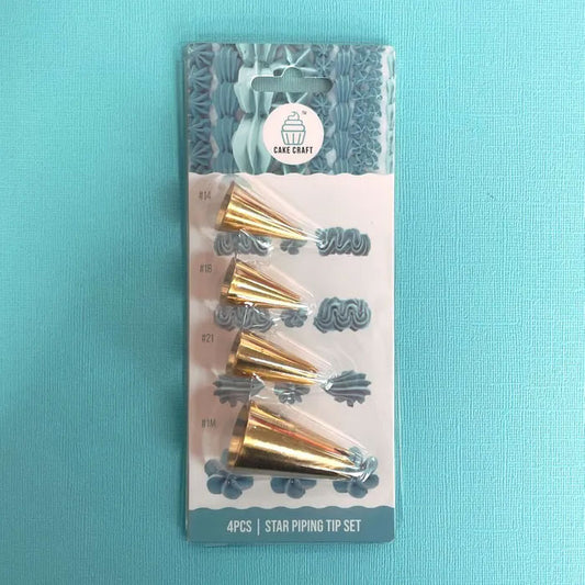 Cake Craft Star Piping Tip Set | 4 Piece Set