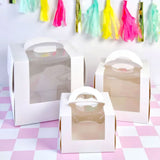 Cake Craft Window Cake Box Top Handle White 5.3X5.3X4 Inch | Each