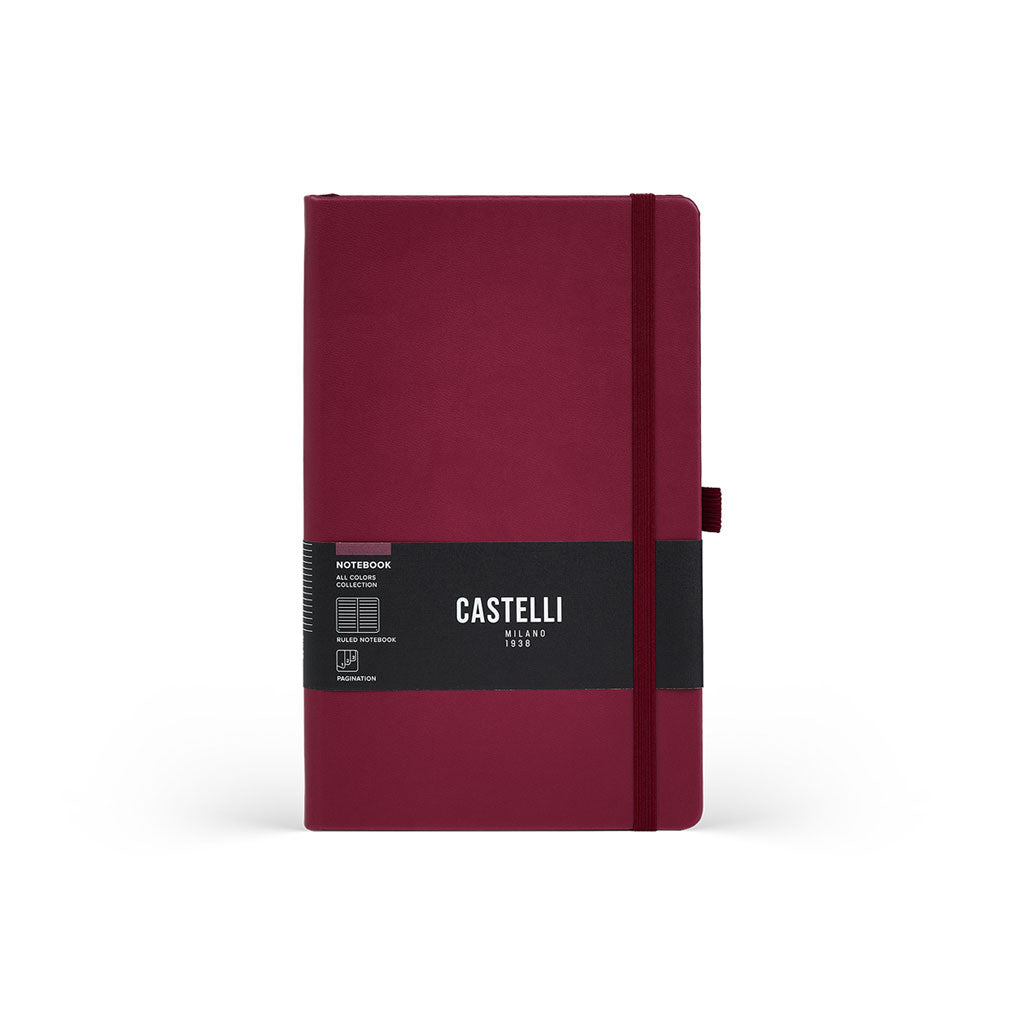Castelli Notebook All Colour Mid Ruled - Burgundy