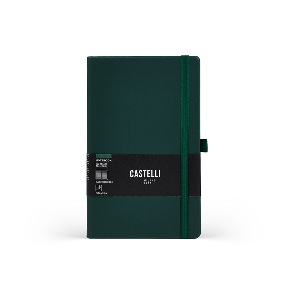 Castelli Notebook All Colour Mid Ruled - Green