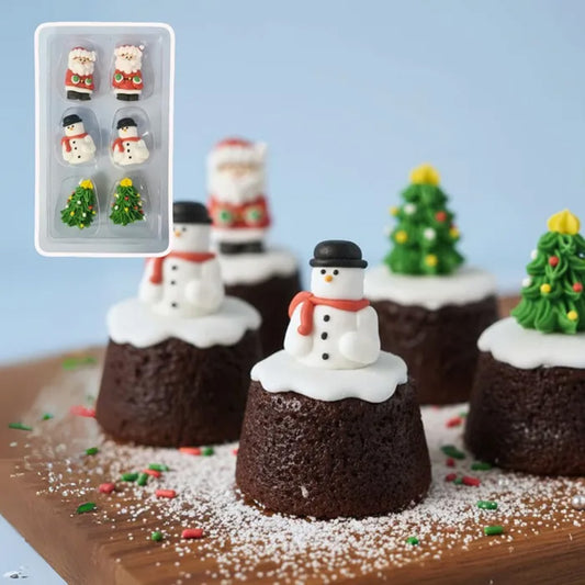 Christmas 3D Sugar Decorations | 6 Piece Pack