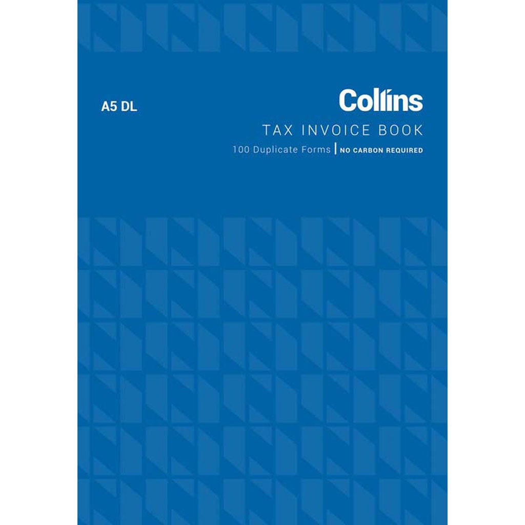 Collins Tax Invoice Book A5DL No Carbon Required