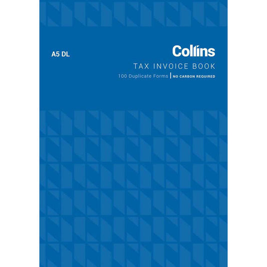 Collins Tax Invoice Book A5DL No Carbon Required