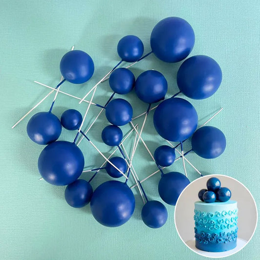 Deco Foam Ball Cake Topper Set - Royal Blue | 20/Piece