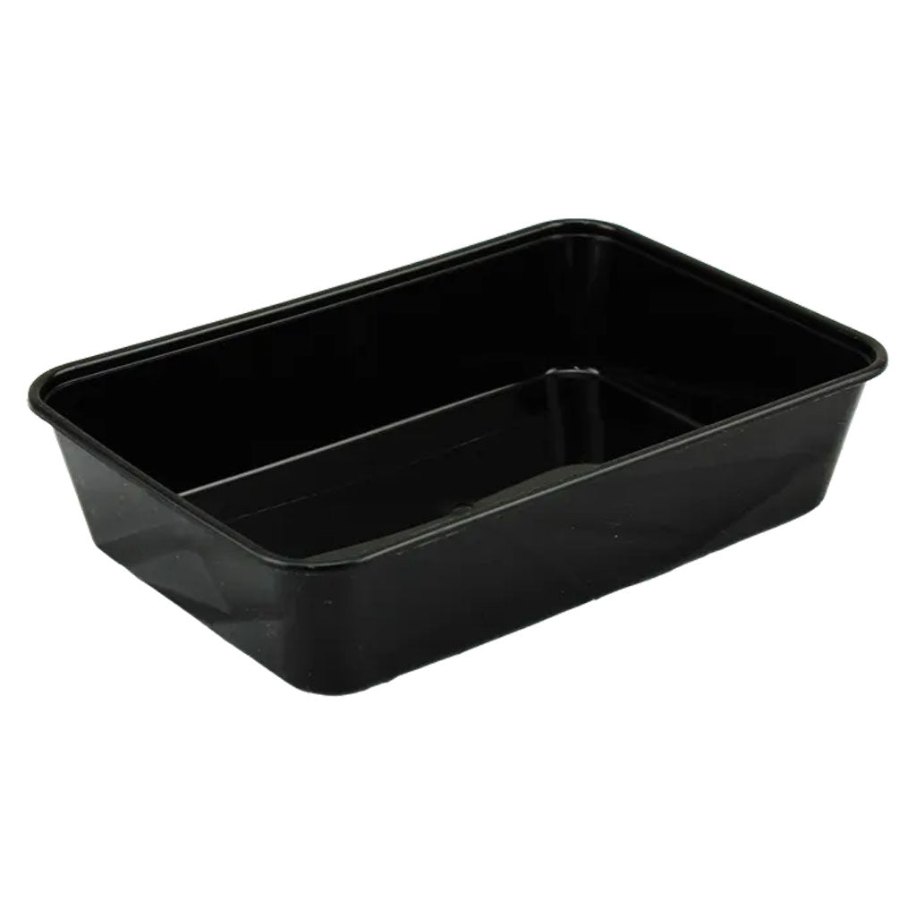 EC500 Plastic Rectangle Container Black 500ml | 50/Pack