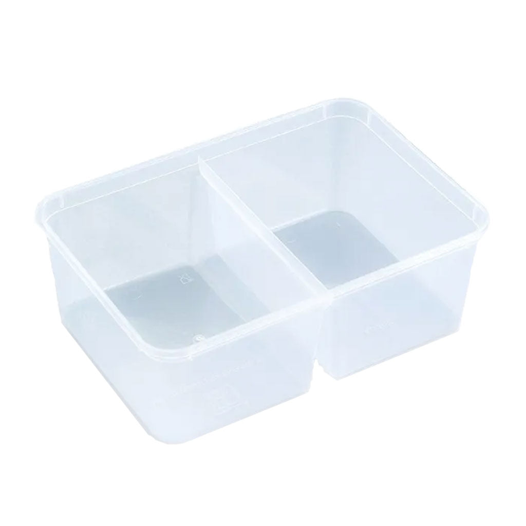 EC650-2C Plastic Rectangle 2 Part Container Clear 650ml | 50/Pack