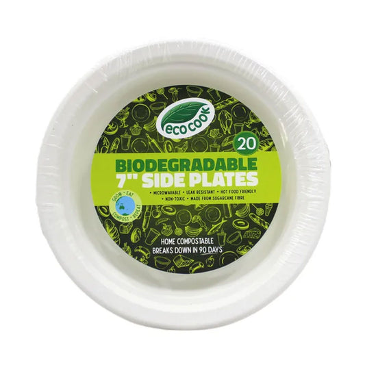 EcoCook Biodegradable Side Plates 7" | 20/Pack