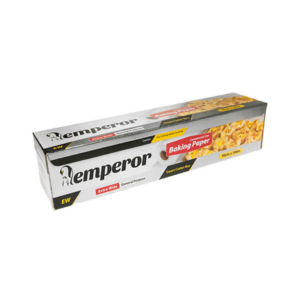 Box of Emperor baking paper with a savouries image on a white background