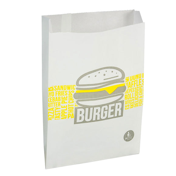 Emperor Printed Burger Paper Bags 165x245x50mm 500/Pack