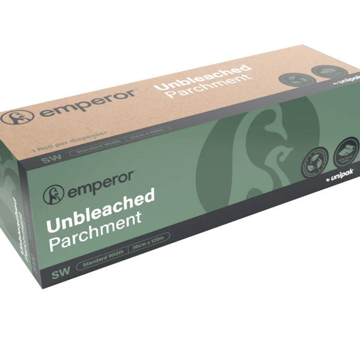 emperor unbleached parchment paper in dispenser box