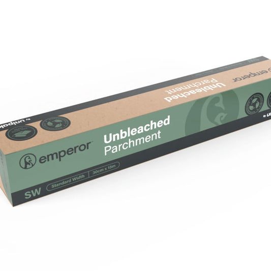 emperor unbleached kraft parchment paper in dispenser box