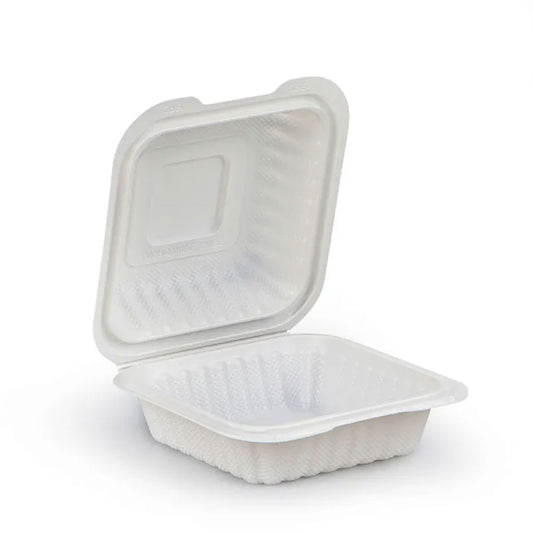 EP61 Plastic Burger Clamshell 6x6x2.8" | 50/Pack