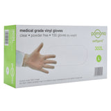 Pomona Vinyl Clear Food Grade Powder Free Gloves Medium 100/Pack