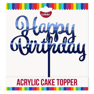 GoBake Acrylic Cake Topper Happy Birthday Blue