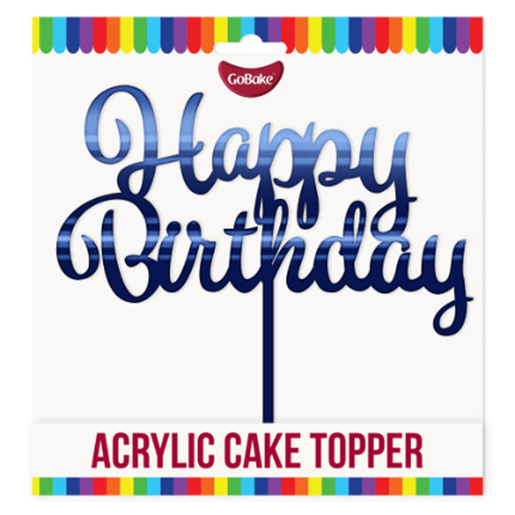 GoBake Acrylic Cake Topper Happy Birthday Blue