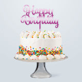 GoBake Acrylic Cake Topper Happy Birthday Pink