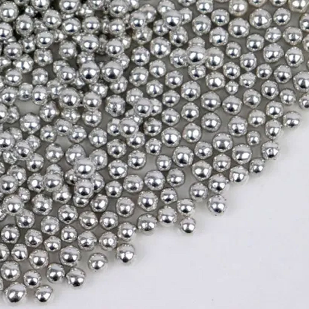 GoBake Cachous 4mm Shiny Silver - 90g