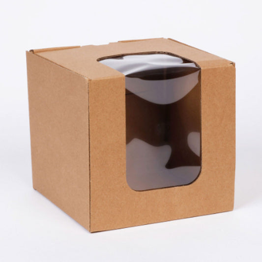 Eco Kraft Corrugated Window Cake Box 5x5x5 Inch (Each)