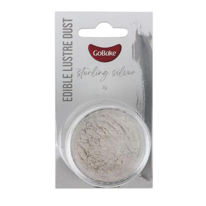 GoBake Edible Lustre Dust Stirling SIlver 2g