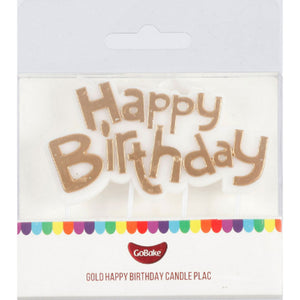 GoBake Happy Birthday Gold Candle 1/Pack