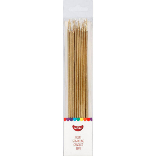 GoBake Sparkling Candles Gold 18/Pack