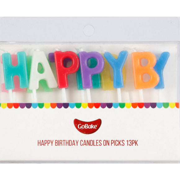 GoBake Happy Birthday Candles on Picks 13/Pack