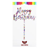 GoBake Small Acrylic Topper Happy Birthday Classic Rainbow