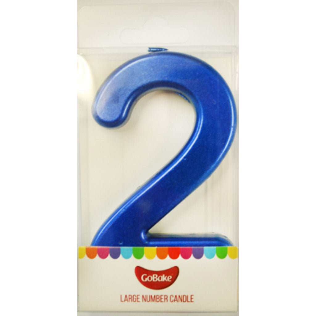 GoBake Large Metallic Number Candles #2