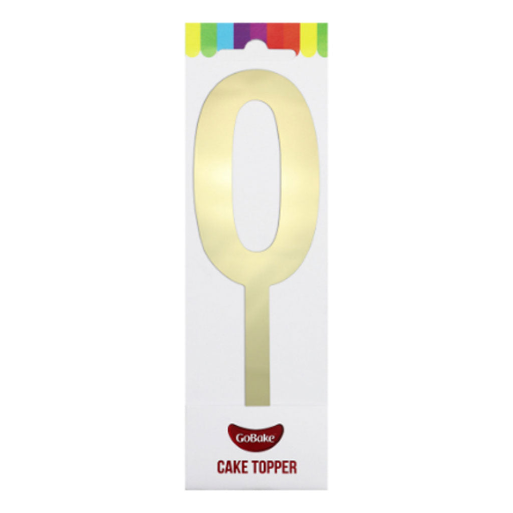 GoBake Large Mirror Number Topper #0 Gold