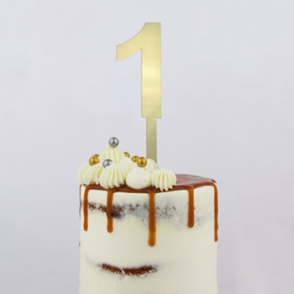 GoBake Large Mirror Number Topper #1 Gold