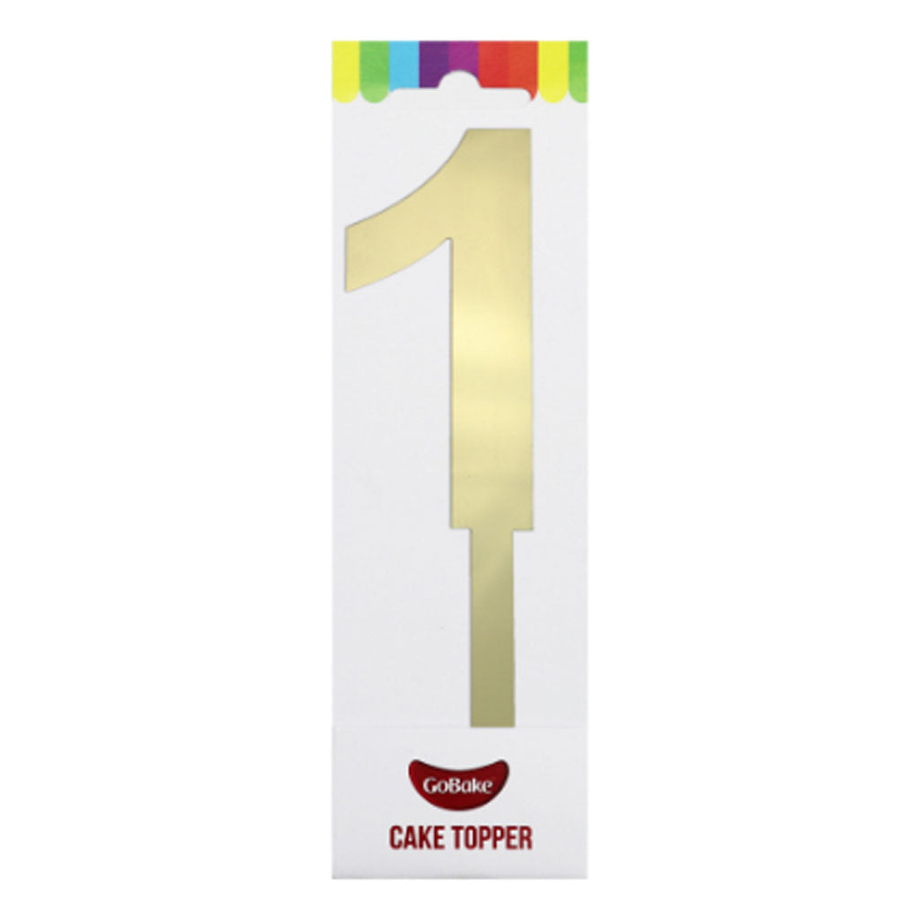 GoBake Large Mirror Number Topper #1 Gold