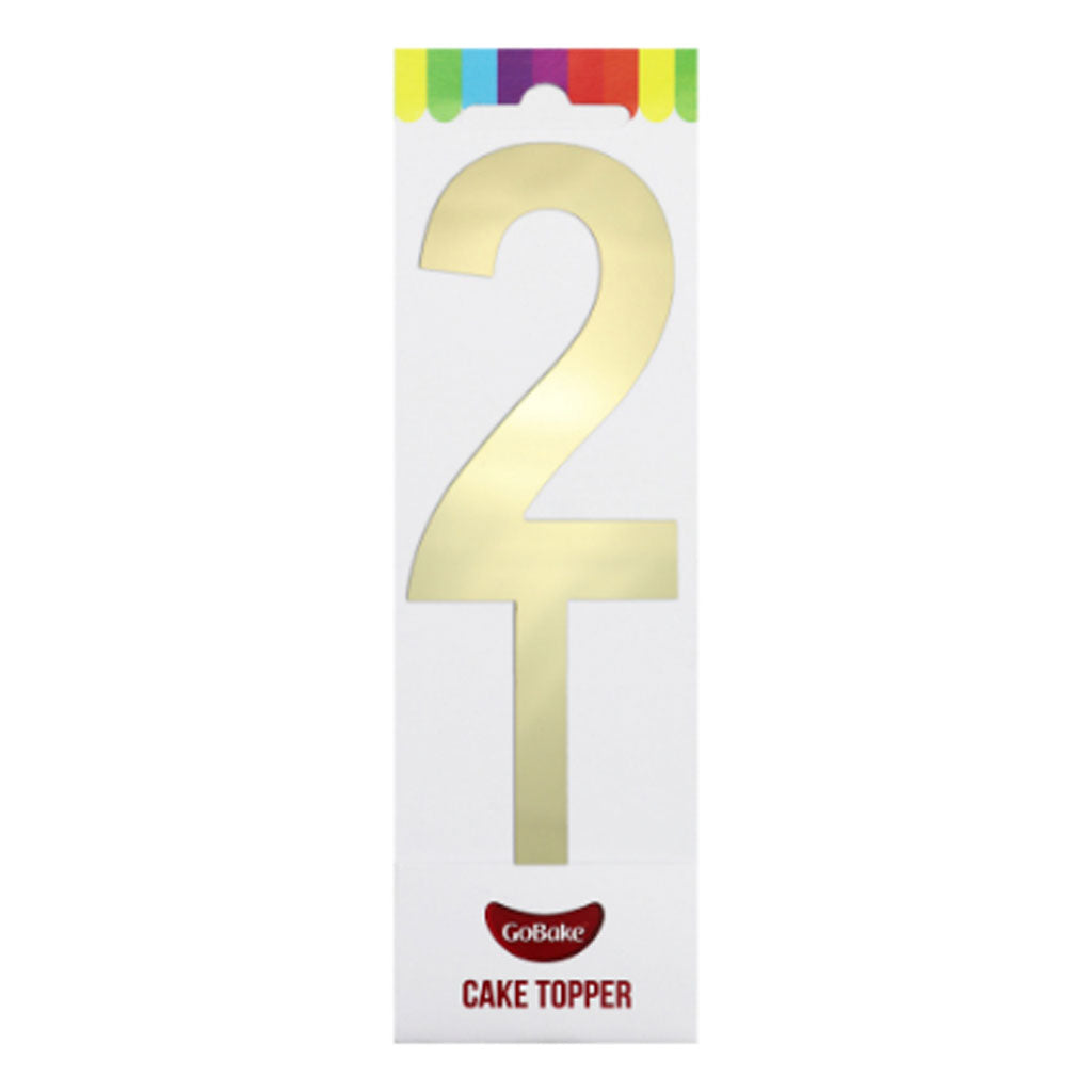 GoBake Large Mirror Number Topper #2 Gold
