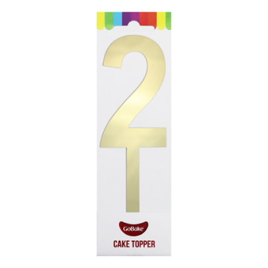GoBake Large Mirror Number Topper #2 Gold