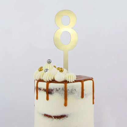 GoBake Large Mirror Number Topper #8 - Gold