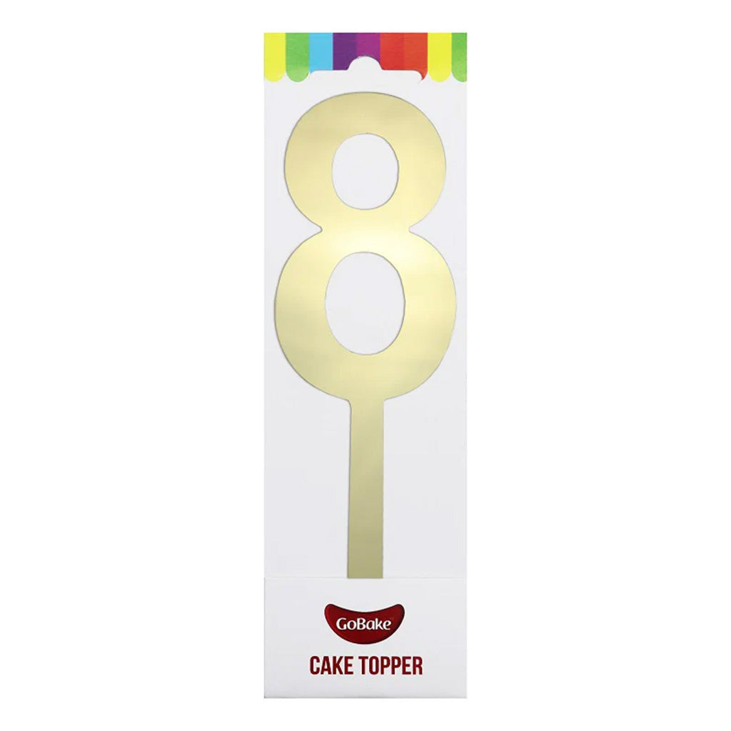 GoBake Large Mirror Number Topper #8 - Gold