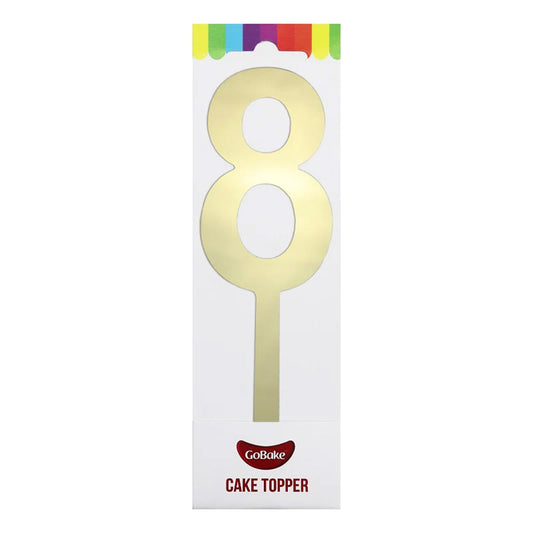 GoBake Large Mirror Number Topper #8 - Gold