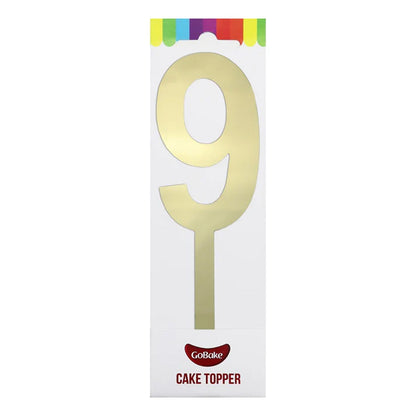 GoBake Large Mirror Number Topper #9 Gold