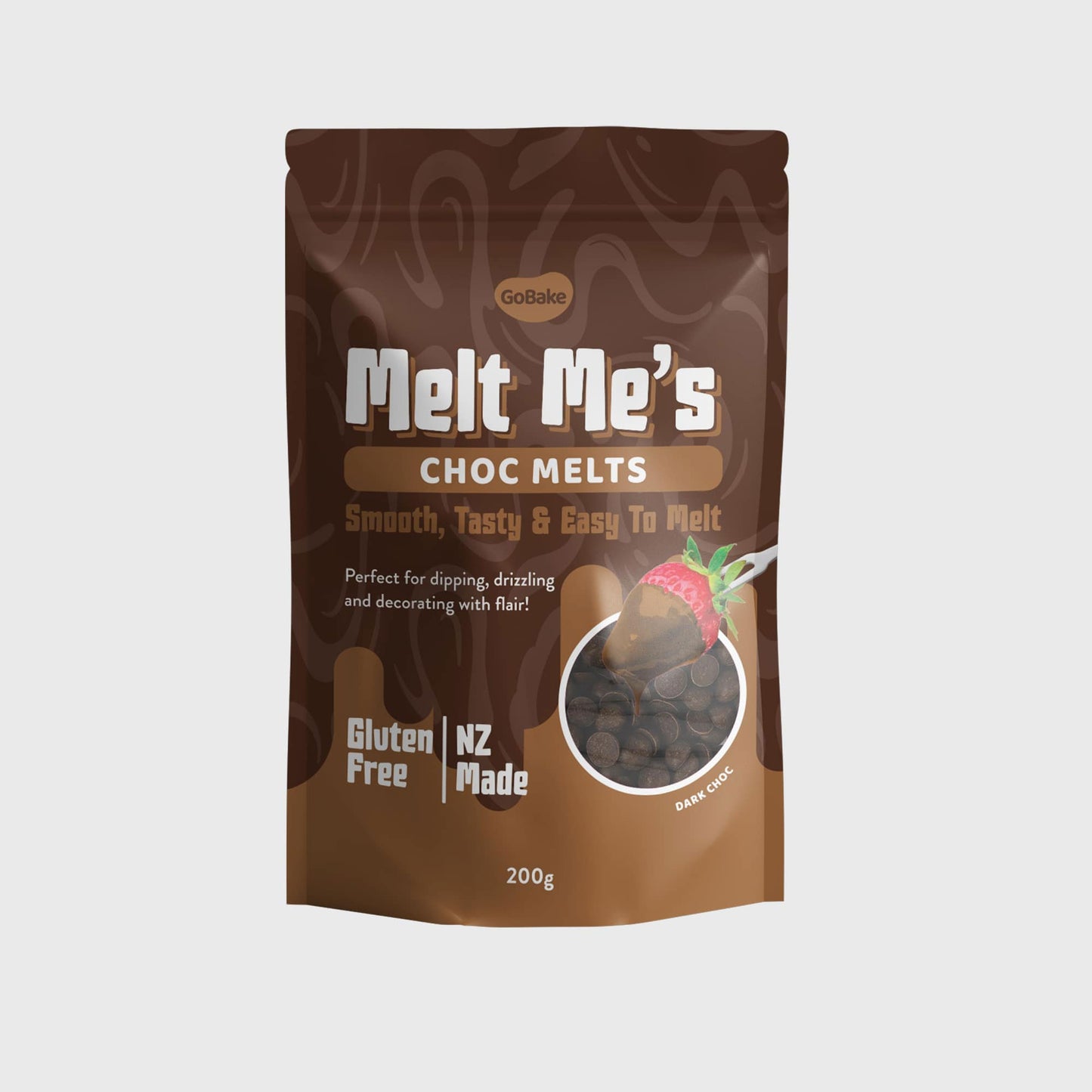 GoBake Melt Me's Choc Melts Dark Choc 200g