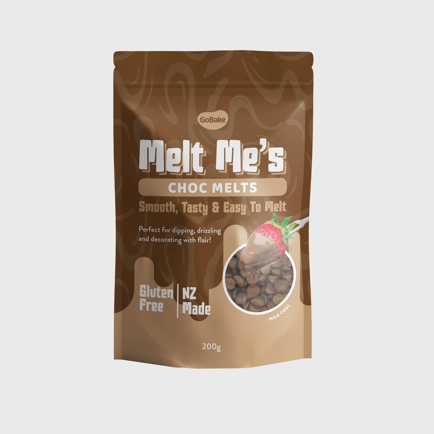 GoBake Melt Me's Choc Melts Milk Choc 200g