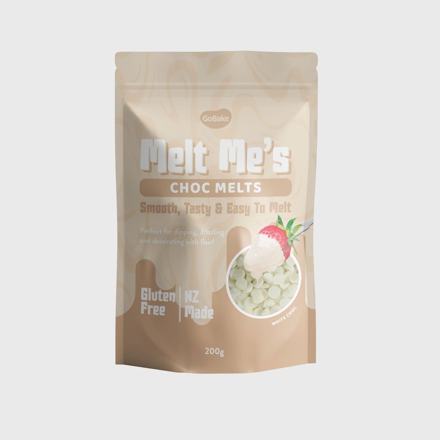 GoBake Melt Me's Choc Melts White Choc 200g