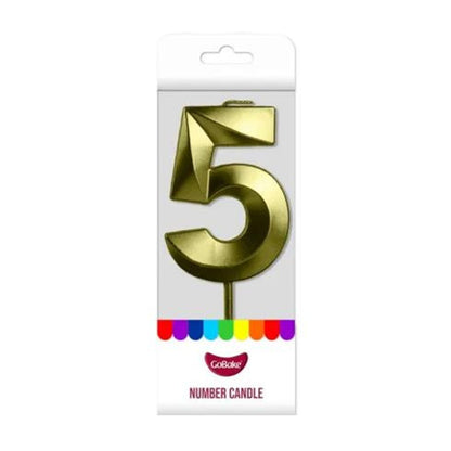 GoBake Metallic Number #5 Candle | Each