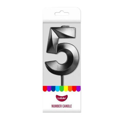 GoBake Metallic Number #5 Candle | Each