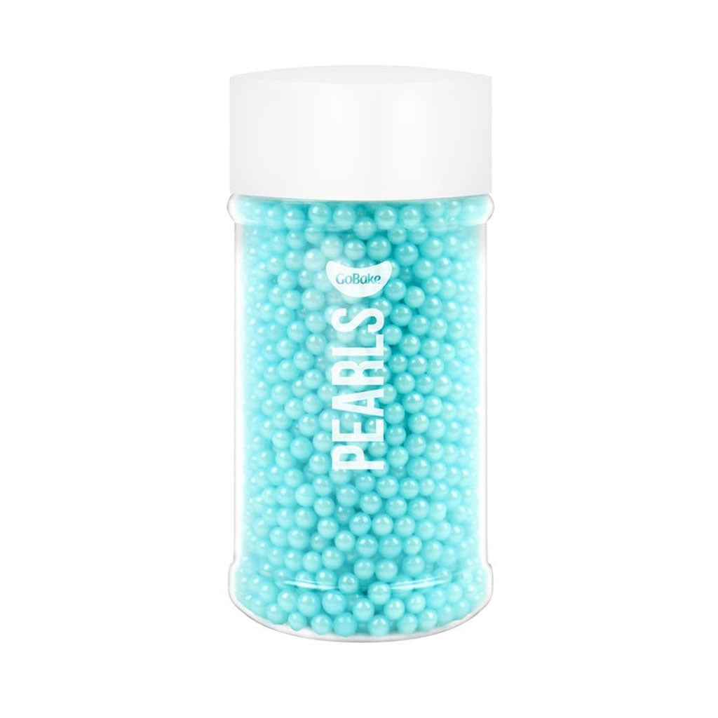 GoBake Sugar Pearls 4mm Pearl Blue 80g