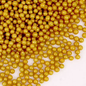 GoBake Sugar Pearls 4mm Pearl Gold 80g