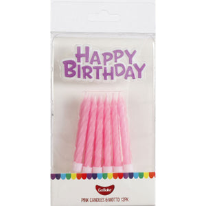 GoBake Candles & Motto Pink 12/Pack