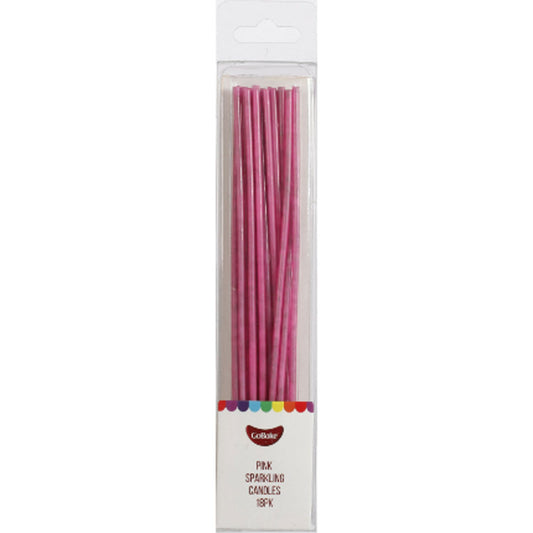 GoBake Sparkling Candles Pink 18/Pack