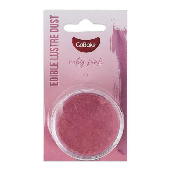 GoBake Edible Lustre Dust Ruby Pink 2g