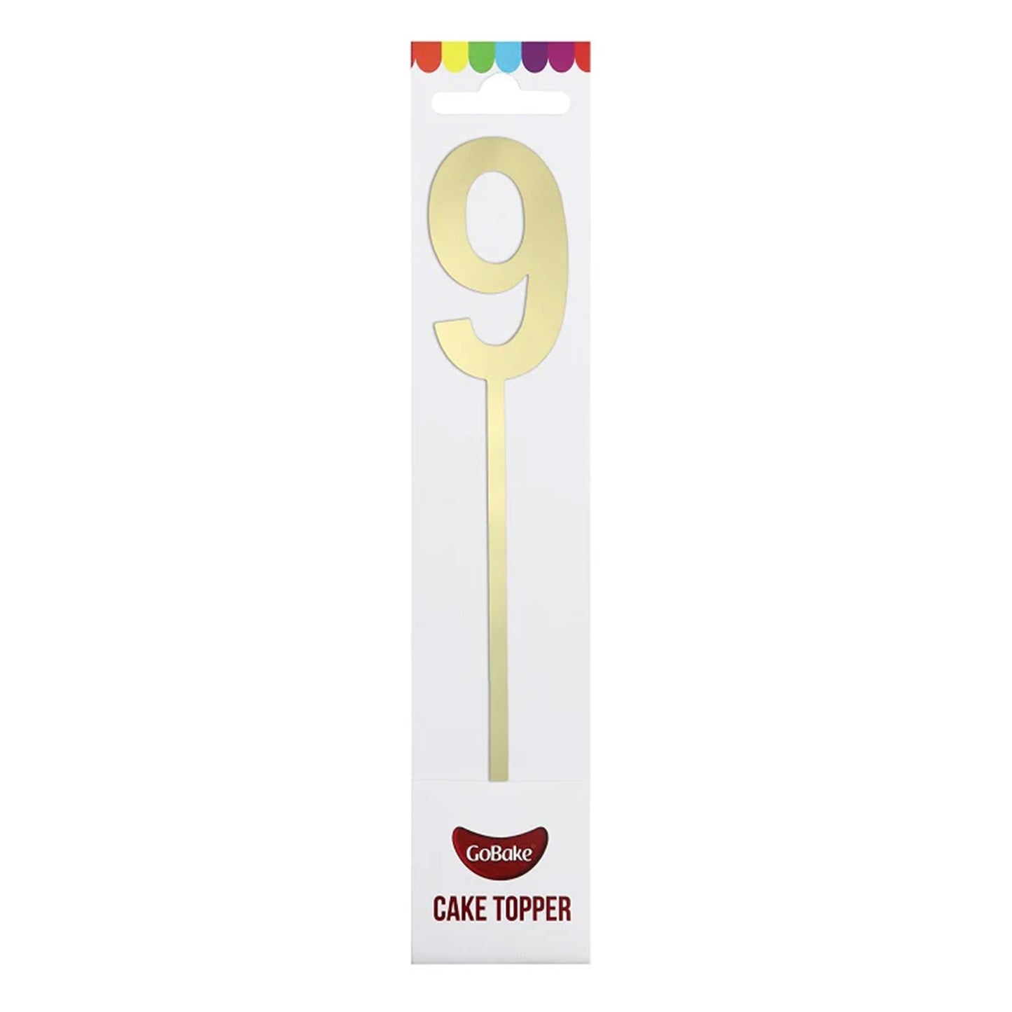 GoBake Small Mirror Number Topper #9 Gold