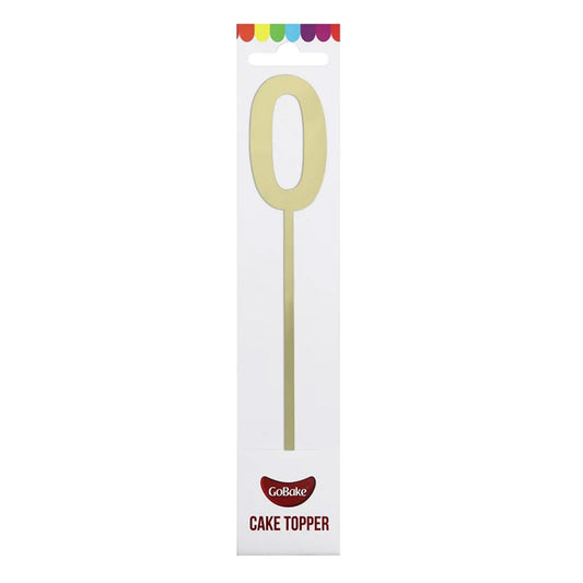 GoBake Small Mirror Number Topper #0 Gold