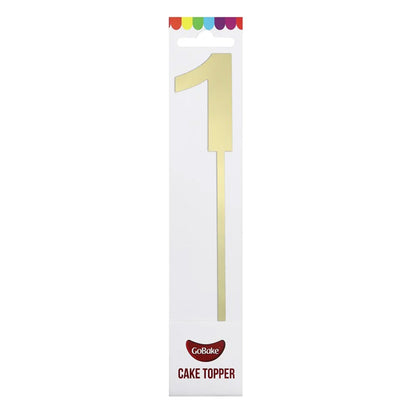 GoBake Small Mirror Number Topper #1 Gold